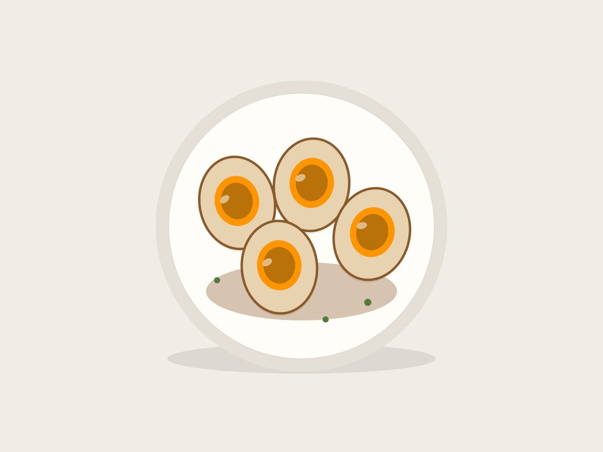 Ilustração de Ovo Sagrado do Ramen (Ajitsuke Tamago)