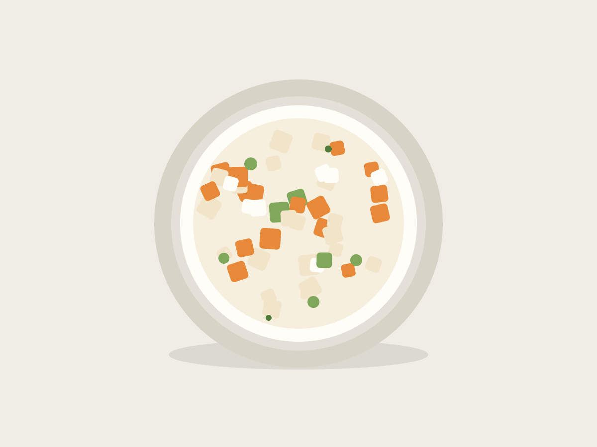 Ilustração de Salada Russa Tradicional com Ovos de Ouro